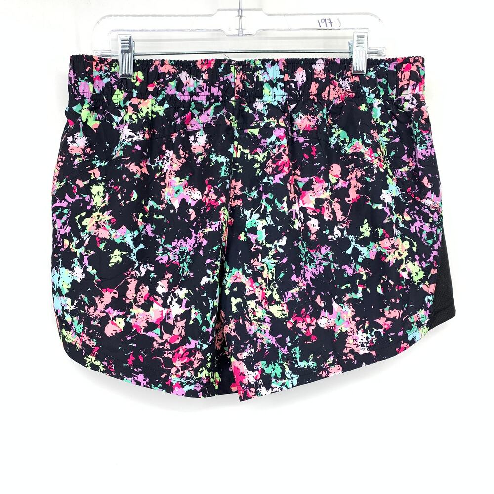 Athletic Works Running Shorts Womens Size Large Fun Flower Neon NEW - Picture 2 of 7